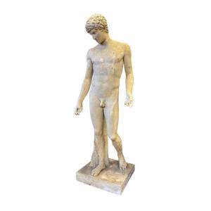 Great Sculpture Composta In White Patina. Resin XX Siècle, Antinoo Capitolino