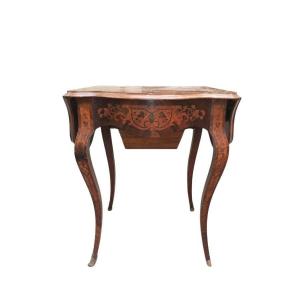 Table de salon en bois de placage, Style Louis XV,  XIX secolo