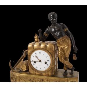 Gilded Bronze Sailor's Clock, 19th Century, Signed Hunziker