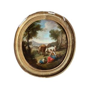 Ecole De La Fin Du XVIIIe Siecle Dans Le Goût De Berchem Nicolaes  Pietersz