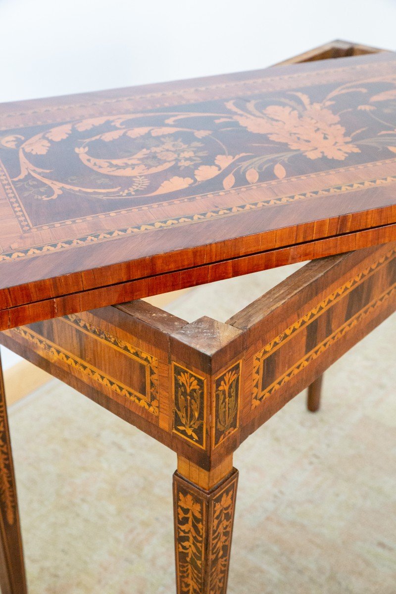 Table Basse Louis XVI Lombard En Bois Marqueté, 1780.-photo-6