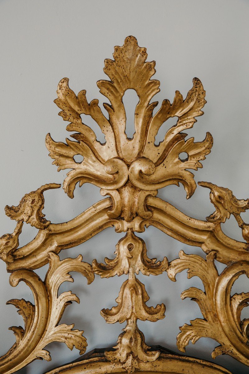 Paire De Miroirs En Bois Doré, Louis XV-photo-4