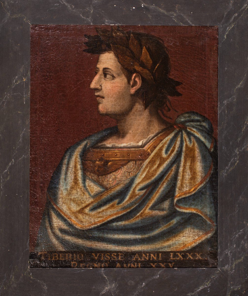 Très Rate Serie De 10 Portrait d'Empereurs Romains Du XVIIIe-photo-8