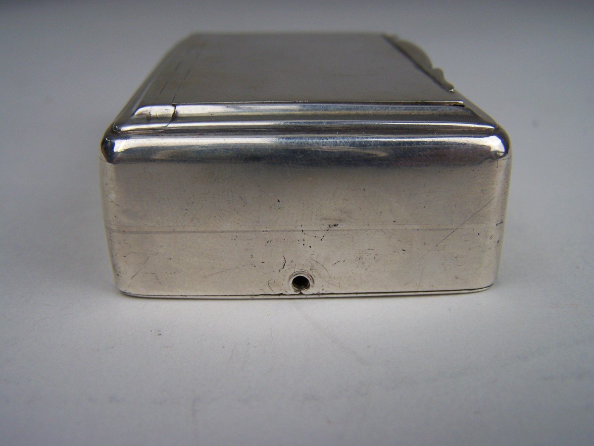 Music Box "on Tray" In Silver (empty Box)-photo-4