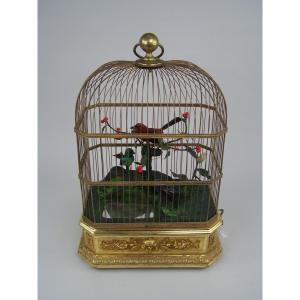 Singing Bird Cage By Bontems (paris)