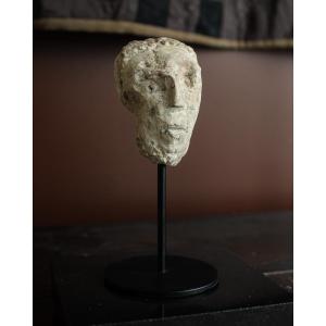 14th Century Portuguese Stone Head On Stand