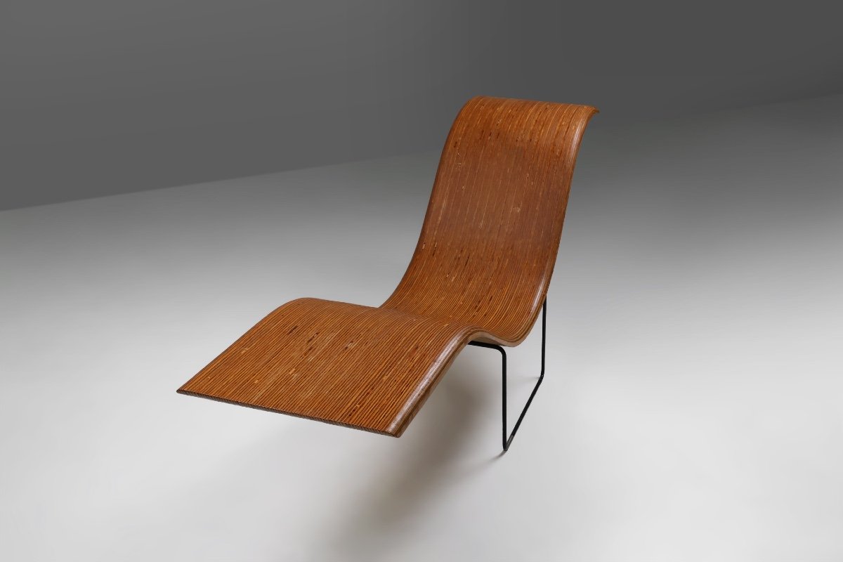 Mid-century Stack-laminated Lounge Chair By Tiller Lesser, Germany, 1990s-photo-3