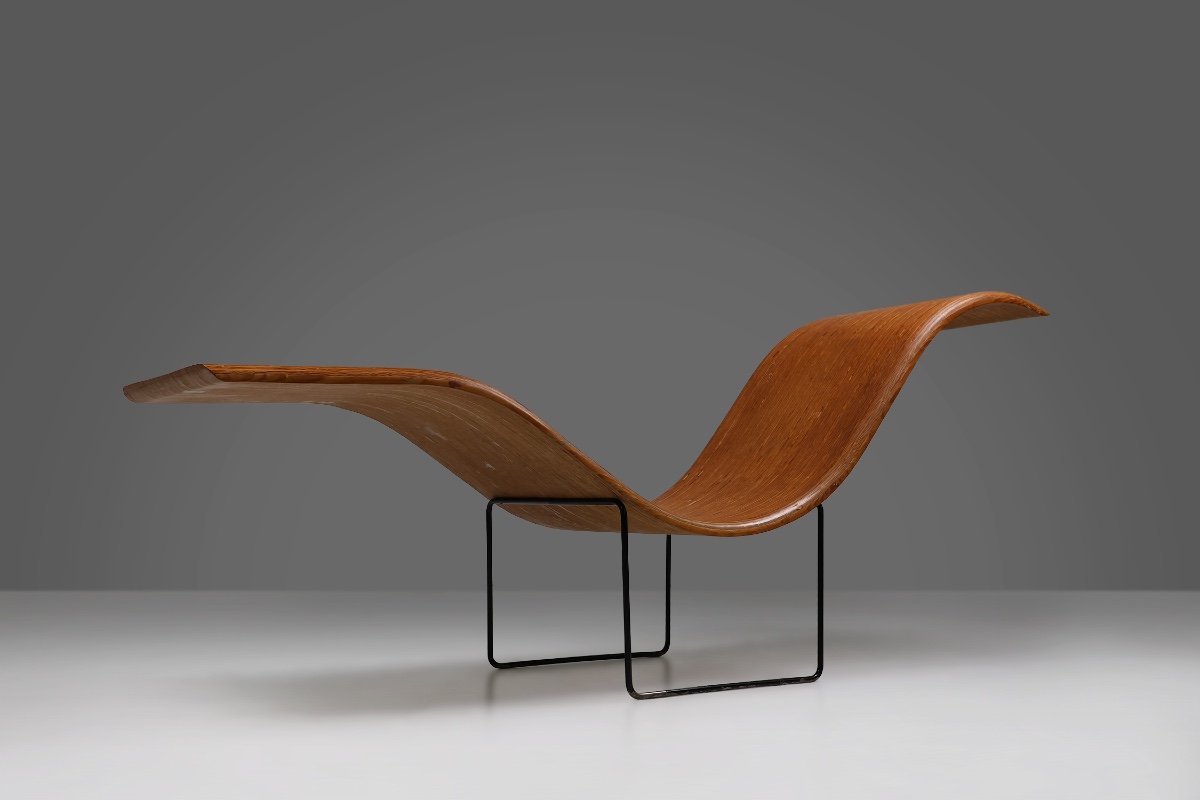 Mid-century Stack-laminated Lounge Chair By Tiller Lesser, Germany, 1990s