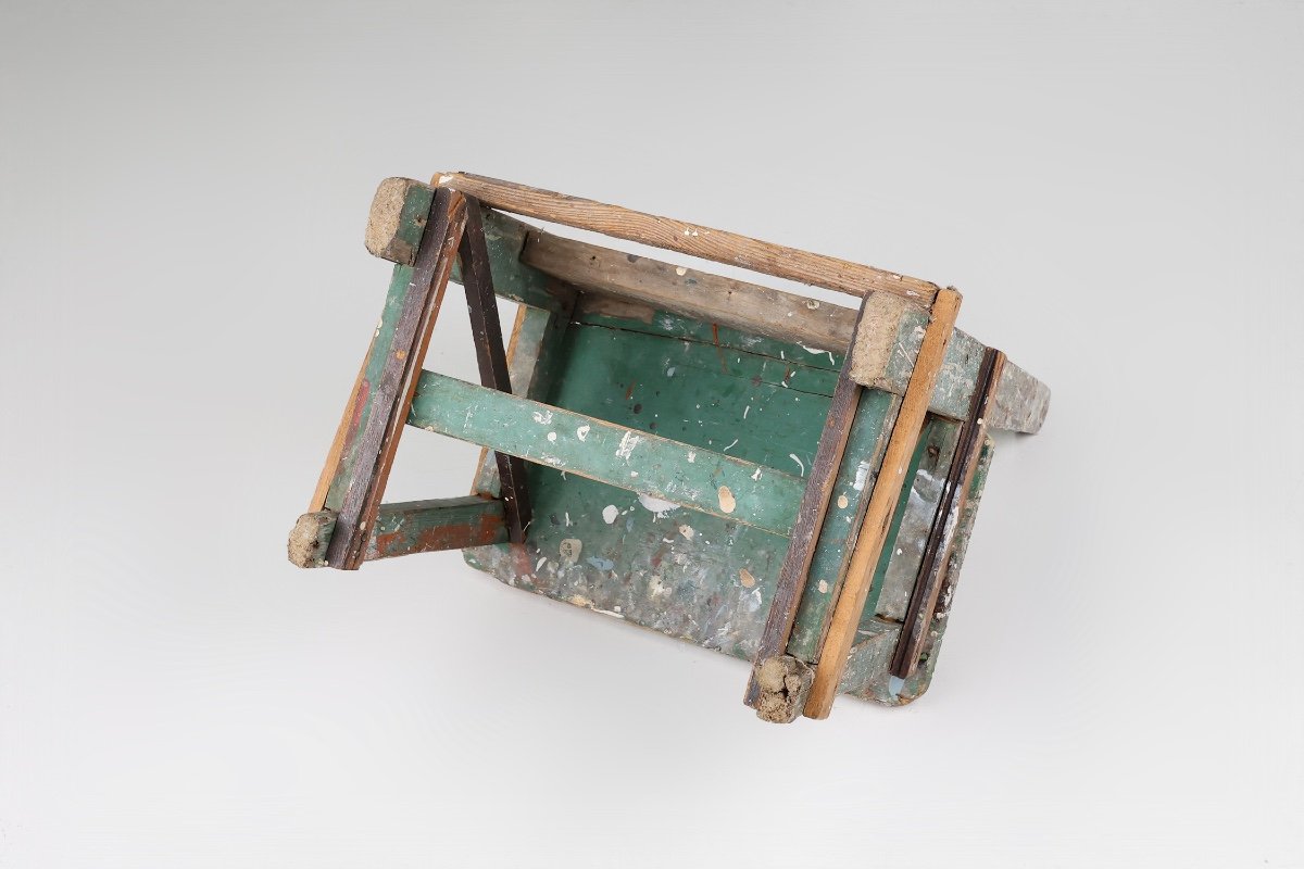 Industrial Rustic Stool With Patina, France, 1900s-photo-8