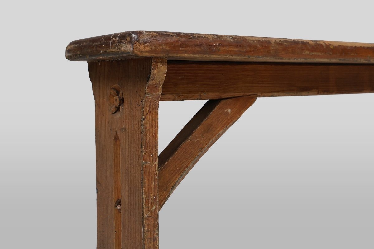 Rustic French Bench In Oak With Carvings And Nice Patina, 1850s-photo-2