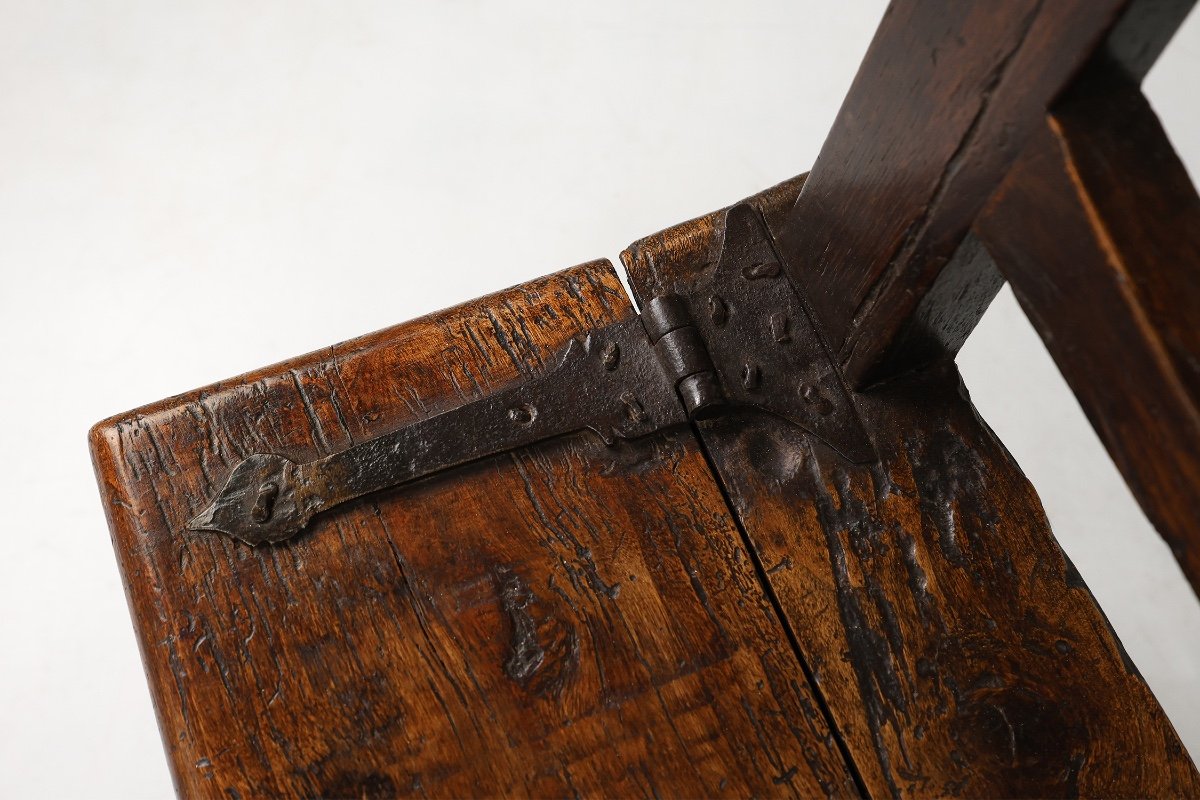 Tabouret Ancien En Bois Français Avec Rangement-photo-4