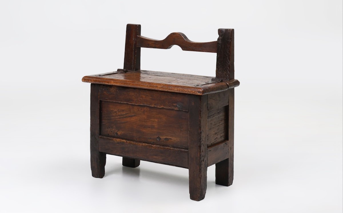 Tabouret Ancien En Bois Français Avec Rangement