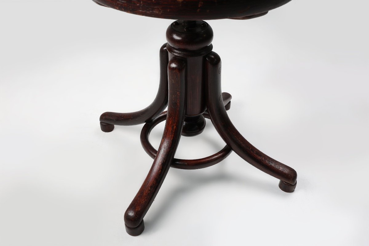 Austrian Beech And Bentwood Piano Stool By Michael Thonet For Thonet-photo-5