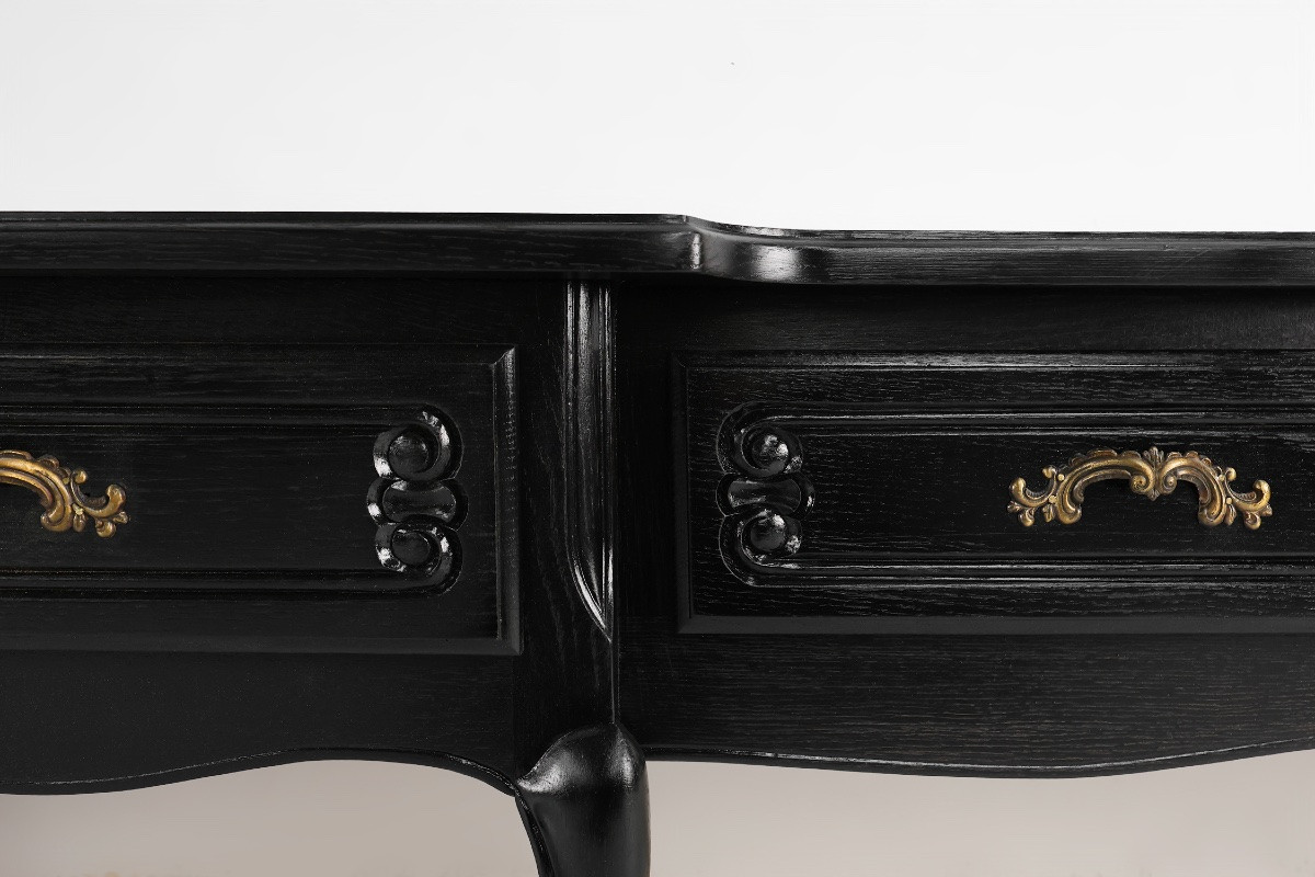 20th Century French Louis XV Style Black Low Sideboard-photo-3