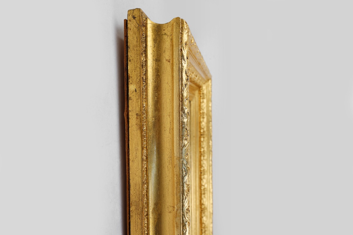      Baroque Faceted Giltwood Wall Mirror, France 1850-photo-4