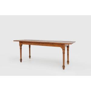 Table De Ferme Rustique En Bois, France, Années 1850