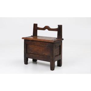 Tabouret Ancien En Bois Français Avec Rangement