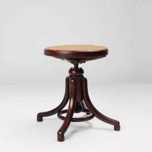 Austrian Beech And Bentwood Piano Stool By Michael Thonet For Thonet