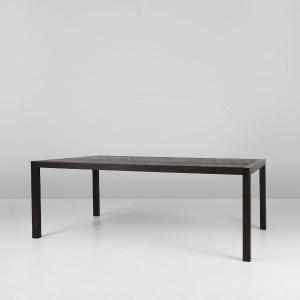 Large Vintage Blackened Oak Dining Table, Belgium, 1980s