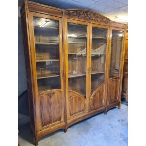 Large Solid Walnut Bookcase