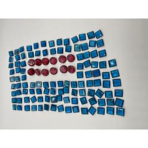 Set Of 121 Glass Cabochons For Stained Glass