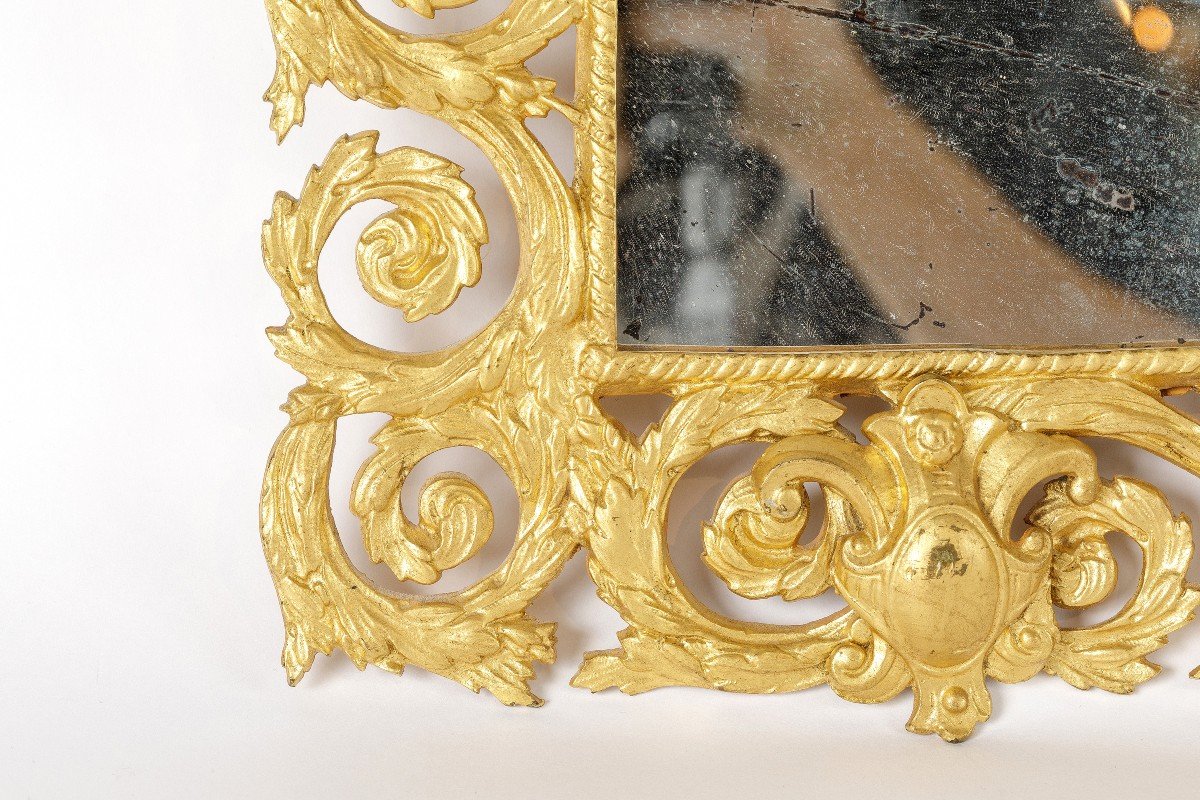 Paire De Miroirs En Bronze Style Napoleon III Fin Du 19eme Siecle-photo-3