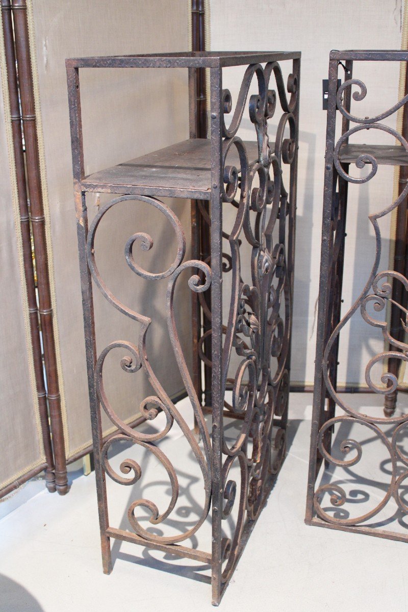 Pair Of Wrought Iron Consoles, Beginning Of The 20th-photo-6