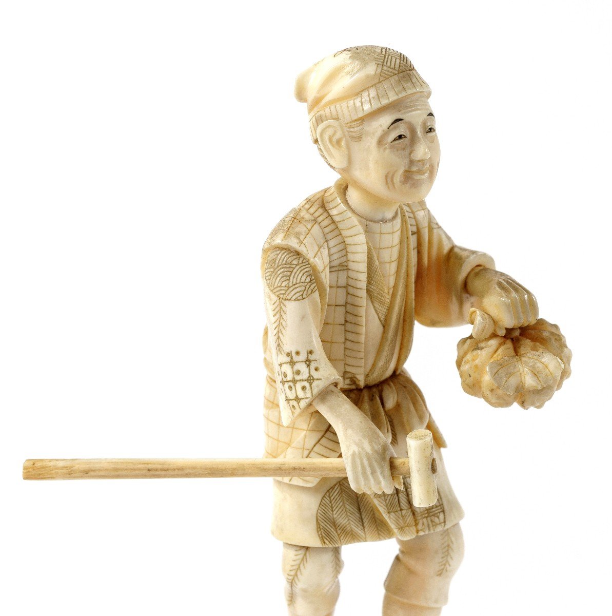 Japanese Sculpted Ivory Okimono,  Meiji Period (1868-1912)-photo-3