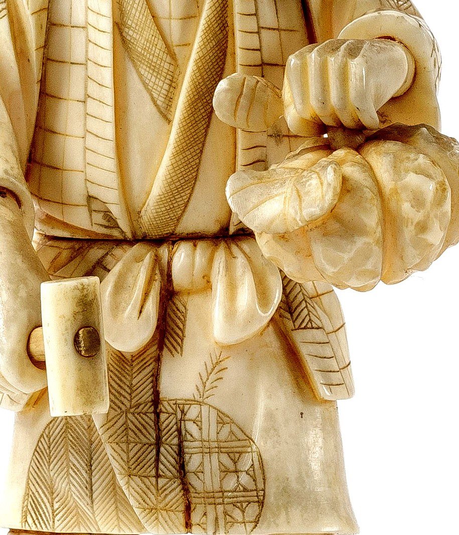 Japanese Sculpted Ivory Okimono,  Meiji Period (1868-1912)-photo-1