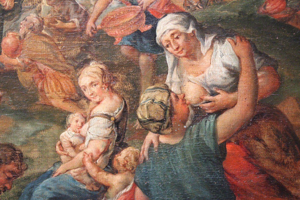 18th Century Painting "miracle Of Moses" -photo-3
