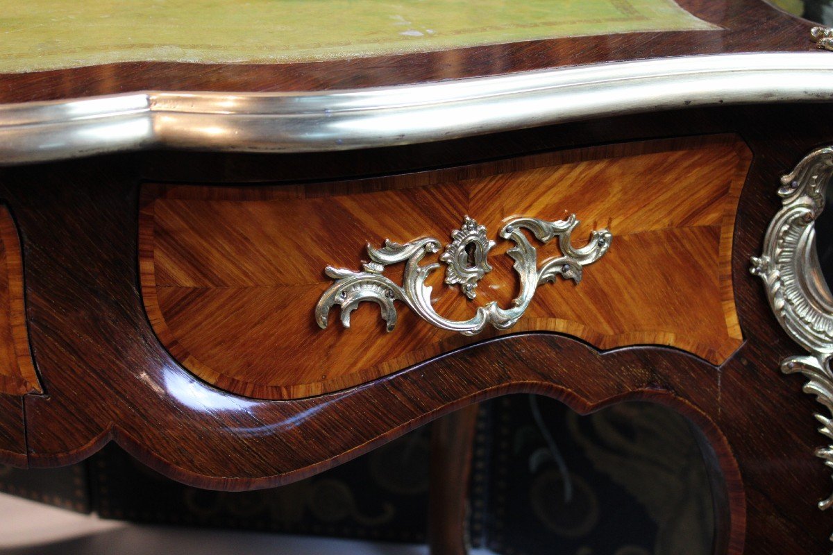 Bureau Plat En Acajou Debut Du XXeme De Style Louis XV-photo-7