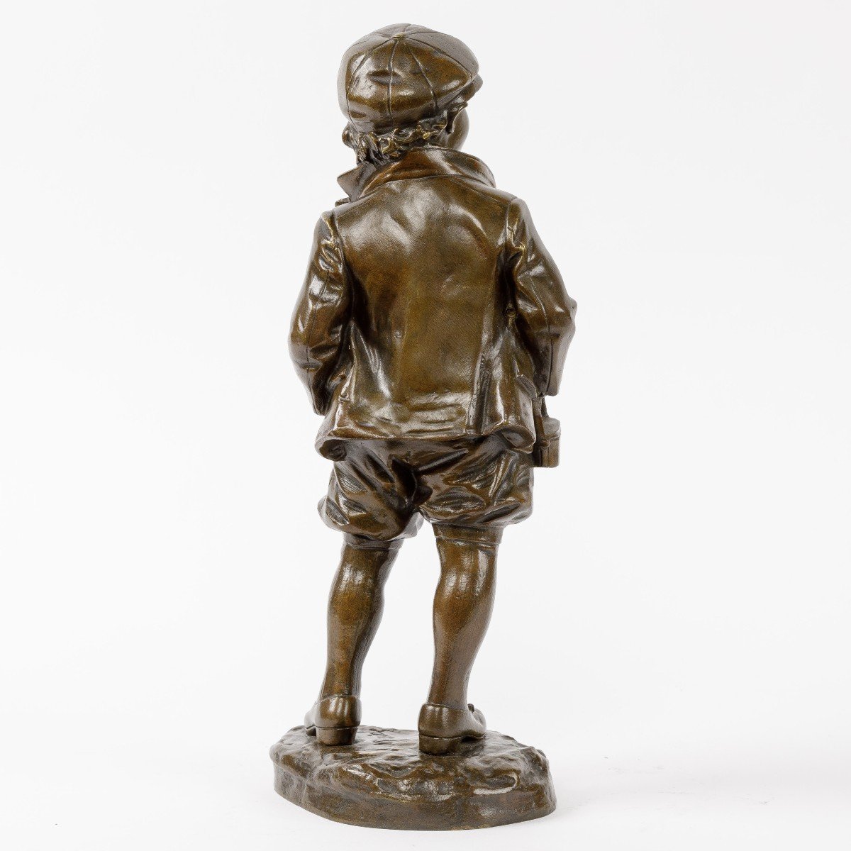 sculpture en bronze d'un garcon "Sportsman" vers 1900 signe Picciole -photo-2