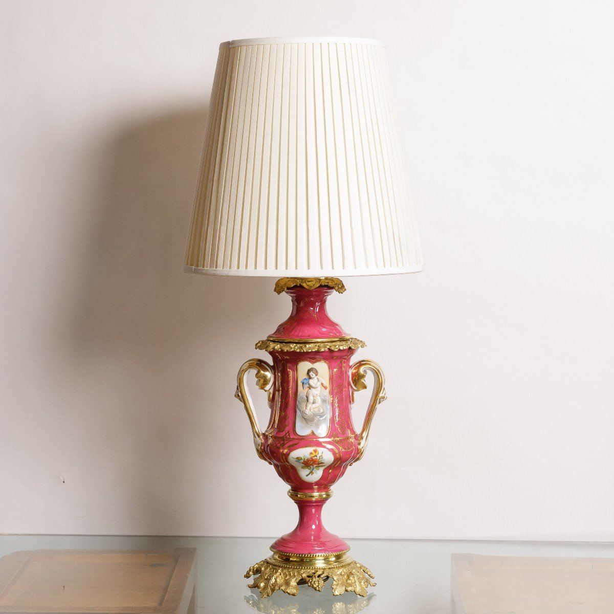 Pair Of 19th Century Porcelain Table Lamps-photo-2