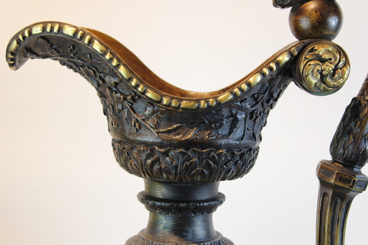 Grand Paire De Vases En Bronze Aux Motifs d'Apres Clodion Depoque Napoleon III-photo-7