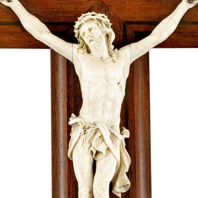 Carved Ivory Christ, 19th C.-photo-1