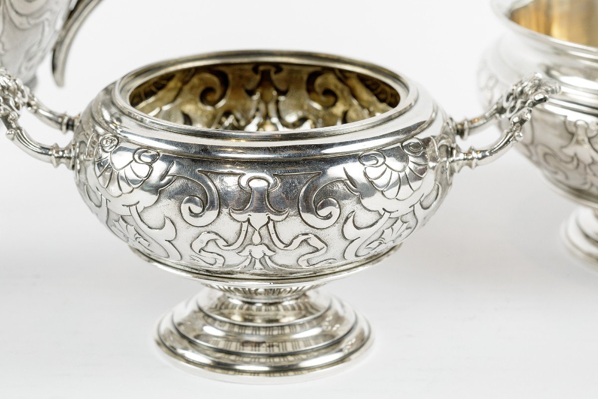 Sterling Silver Tea Set,  Austria 19th C.-photo-3