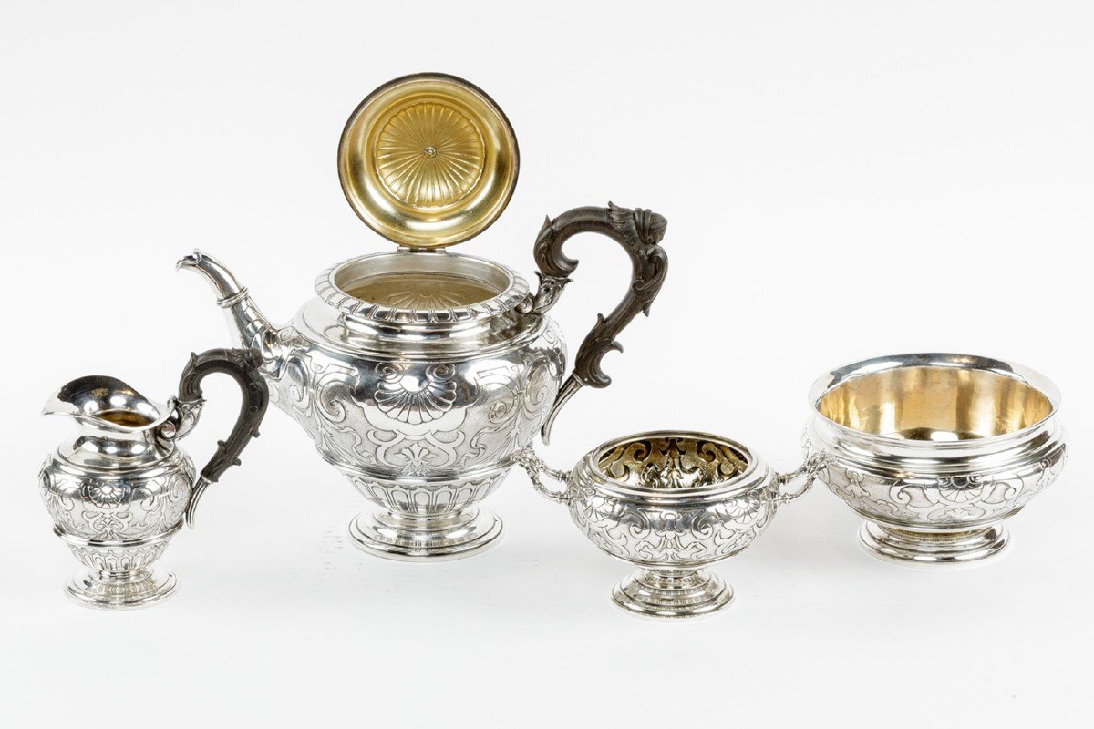 Sterling Silver Tea Set,  Austria 19th C.-photo-7