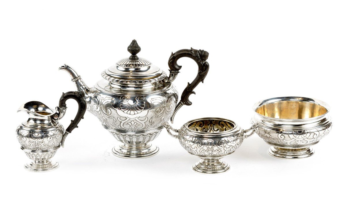 Sterling Silver Tea Set,  Austria 19th C.