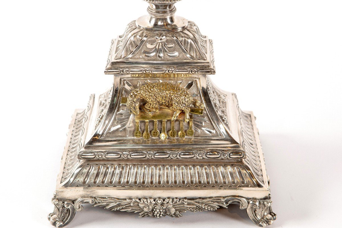 Monstrance Ostensoir En Argent Masssif 19eme (1819-1838) Travail Francaise-photo-2