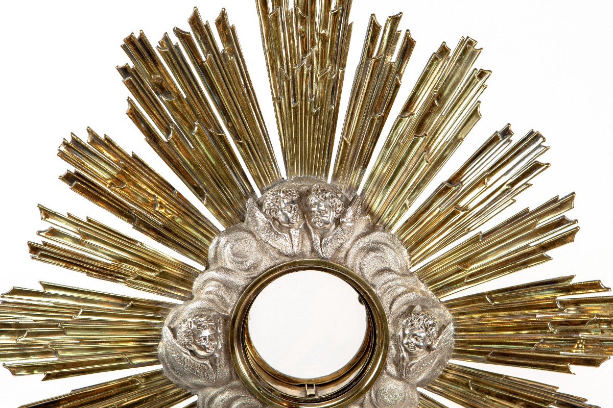 Monstrance Ostensoir En Argent Masssif 19eme (1819-1838) Travail Francaise-photo-4