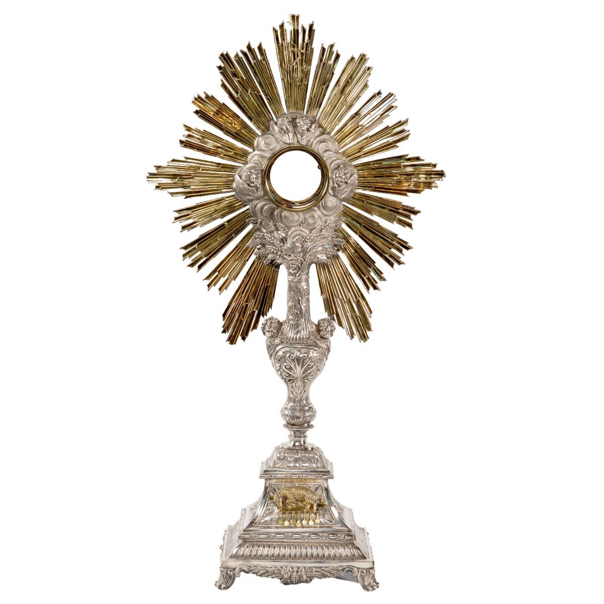 Monstrance Ostensoir En Argent Masssif 19eme (1819-1838) Travail Francaise