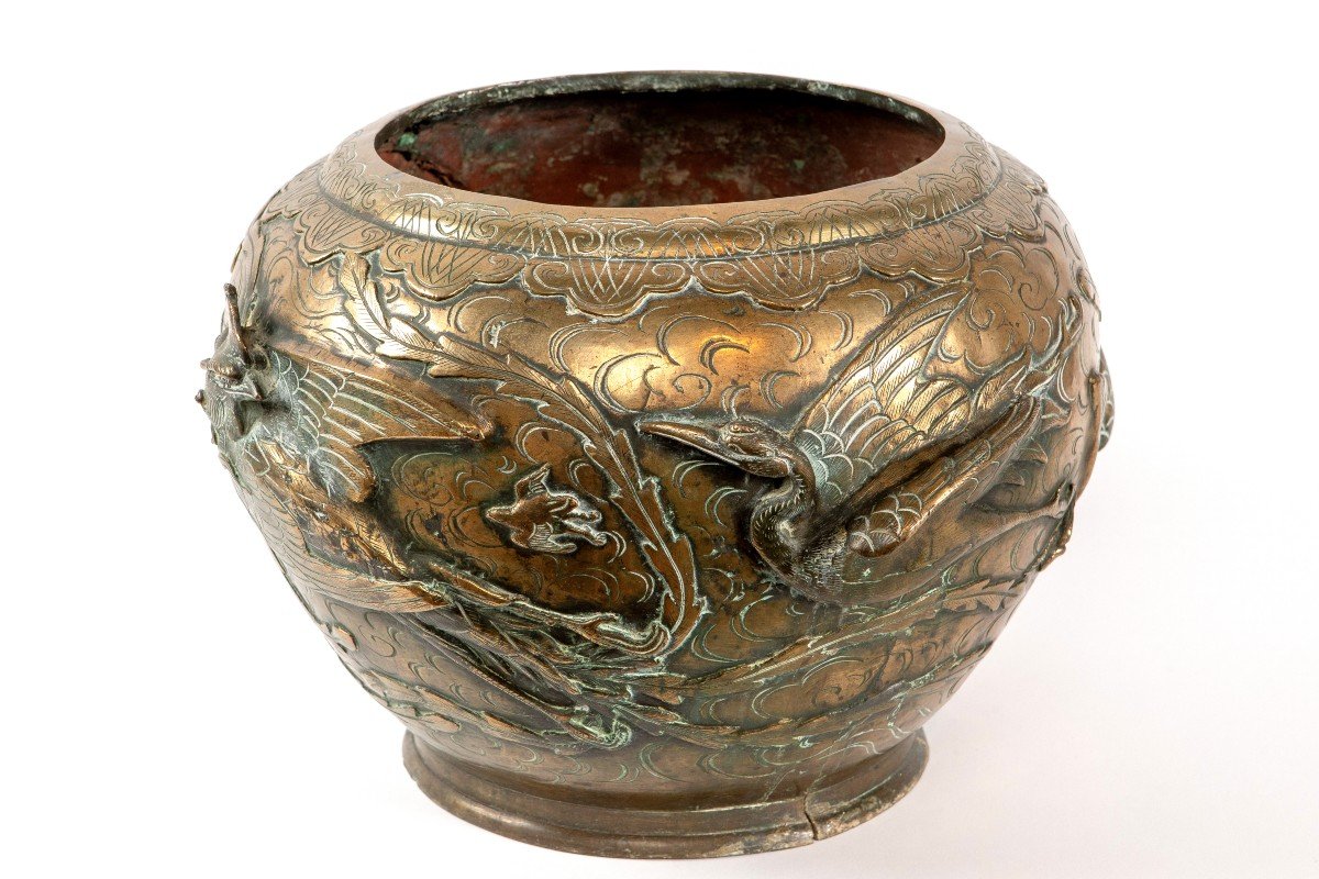 Large Chinese Cache-pot 19th Century-photo-2