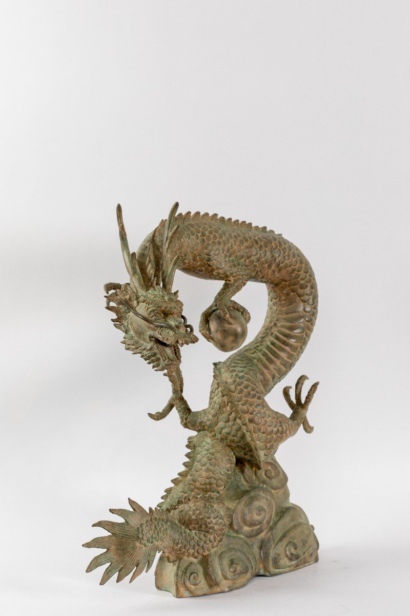 Bronze Dragon Fountain Sculpture, Contemporary Work-photo-1