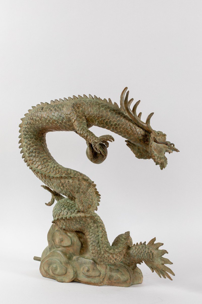 Bronze Dragon Fountain Sculpture, Contemporary Work-photo-2