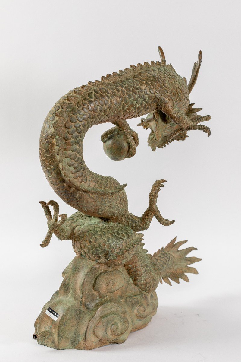 Bronze Dragon Fountain Sculpture, Contemporary Work-photo-3