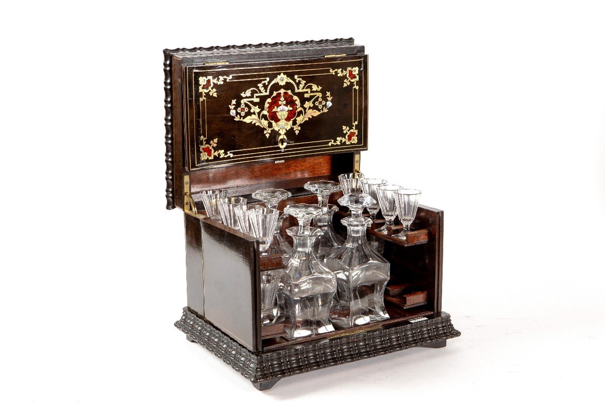 Napoleon III Period Marquetry Liqueur Cellar-photo-3