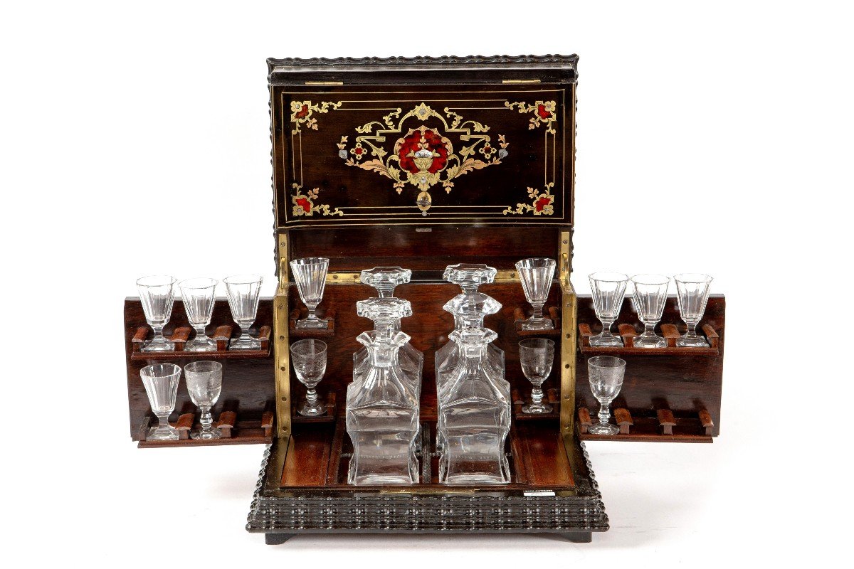 Napoleon III Period Marquetry Liqueur Cellar-photo-4