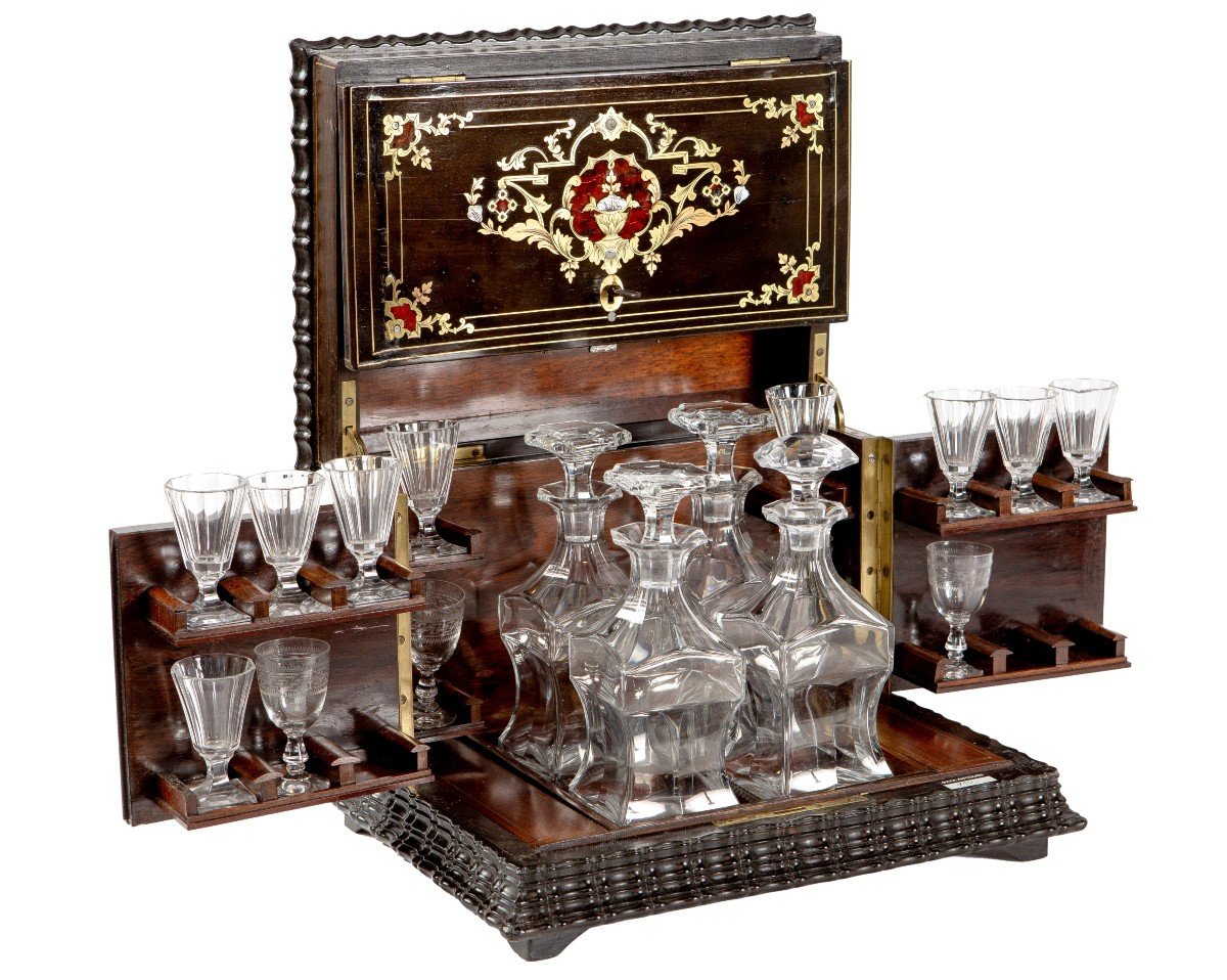 Napoleon III Period Marquetry Liqueur Cellar