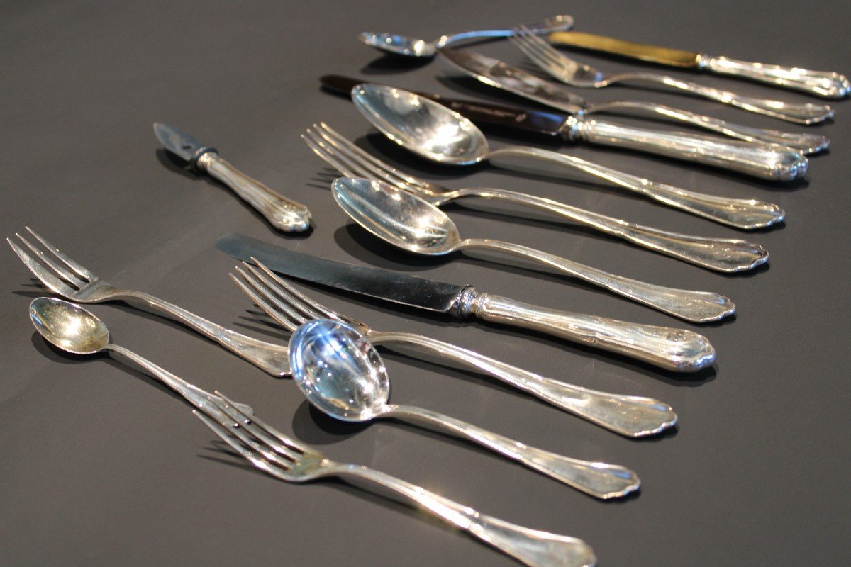  German Silver 800 Cutlery, 188 Pieces With Cupboard , H. J. Wilm Berlin (1767-1937)-photo-6
