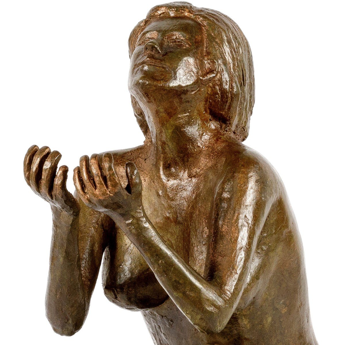 Bronze Sculpture Of A Woman, 20th Century-photo-3